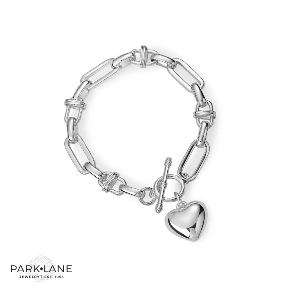 Park Lane Silver Chain Bracelet with Heart Charm